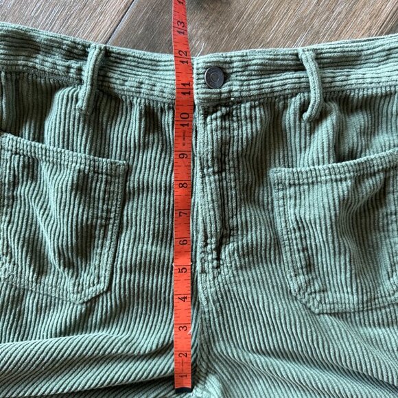 Reformation Alyssa high rise wide leg corduroy pants moss color. size 28 - Picture 7 of 13